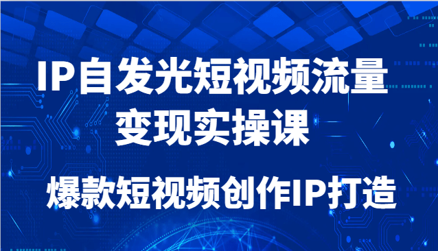 IP自发光短视频流量变现实操课：爆款IP打造与变现实战教程