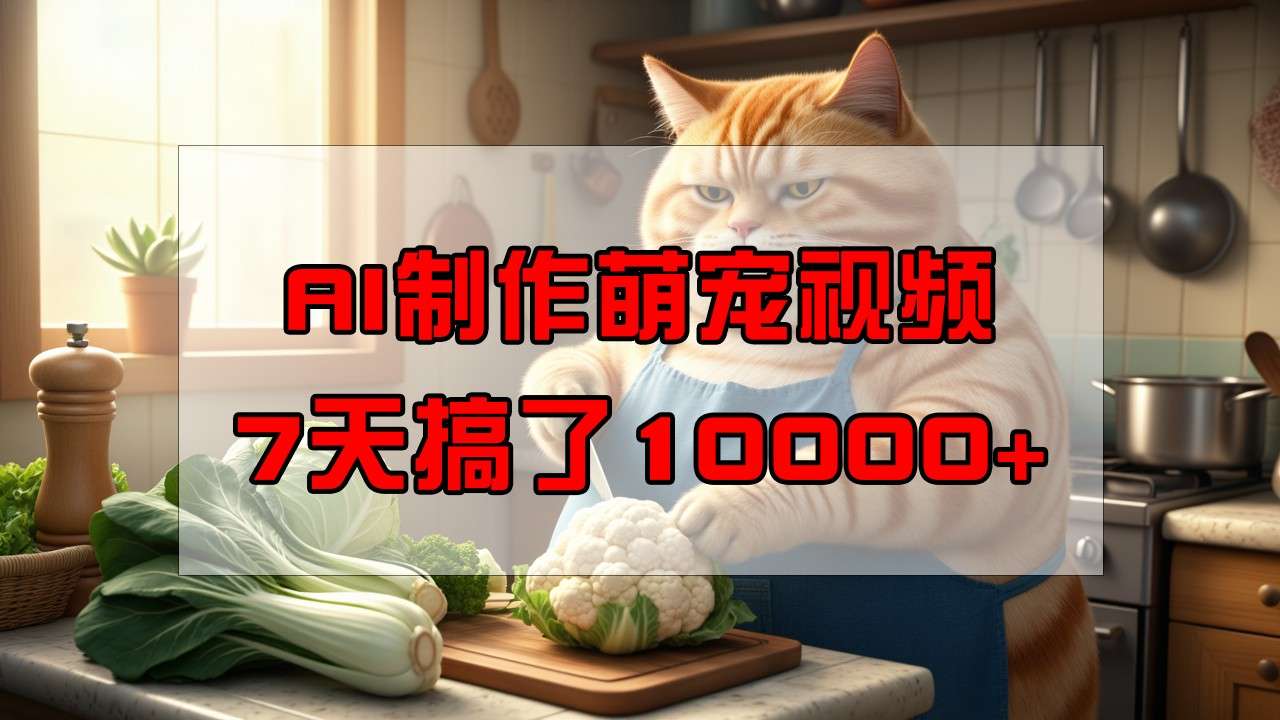 AI做萌宠视频7天1万+：手机就能操作，新手零门槛