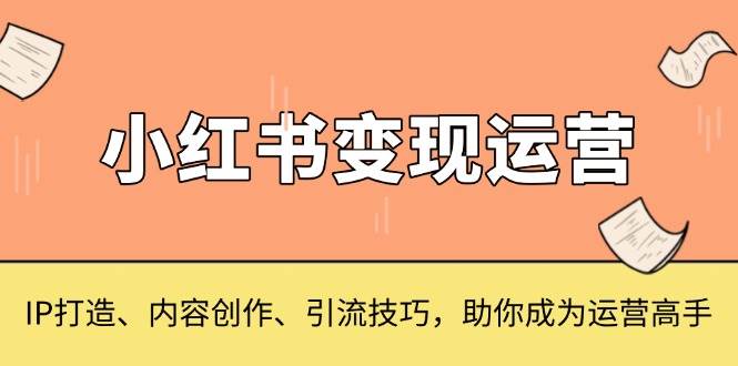 SOE体系：小红书IP打造+内容创作+引流技巧，系统化运营助你轻松变现成高手