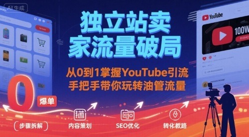 独立站卖家流量破局：YouTube从0到1引流全攻略，手把手实操教学