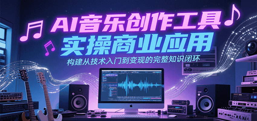 AI音乐创作工具商业应用全攻略：从技术入门到实战变现，构建完整知识闭环