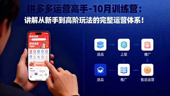 拼多多运营10月训练营：从0基础到高阶，完整运营体系全攻略！