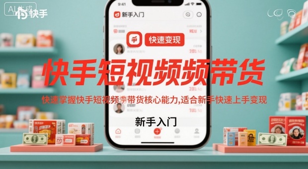 快手短视频带货新手指南：3天掌握核心能力，快速上手变现秘籍