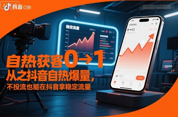 抖音自热获客从0到1：不投流也能稳定爆量！新手流量获取指南
