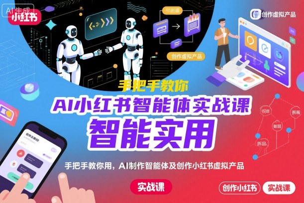 AI小红书智能体实战课：从0到1手把手教学，AI制作智能体+虚拟产品创作，提效+内容变现（2024最新更新）