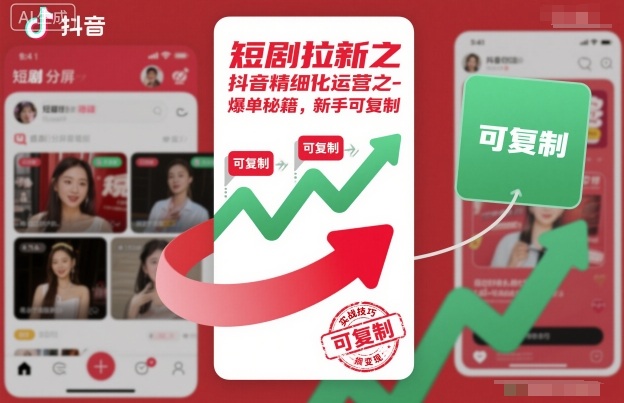 短剧拉新抖音精细化运营：爆单秘籍（新手可直接复制）