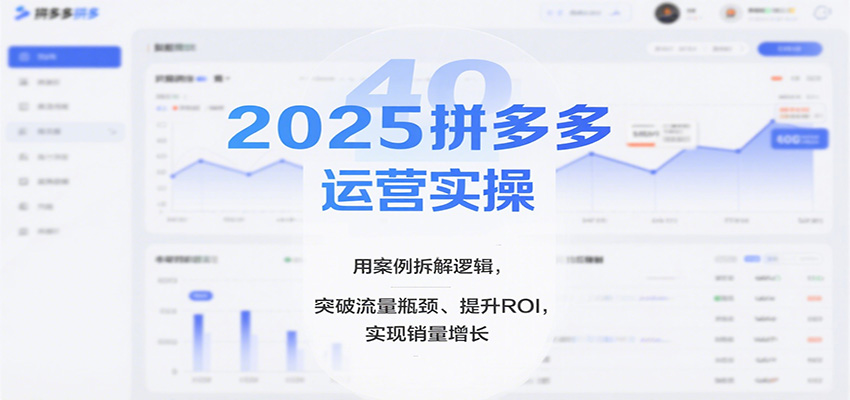 2025拼多多运营实操：案例拆解流量瓶颈突破逻辑，提升ROI实现销量增长