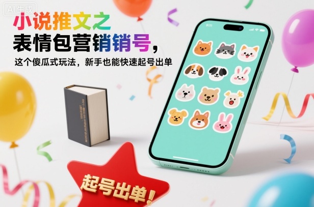 小说推文：表情包营销号零门槛玩法，新手小白3天上手快速起号日引50单