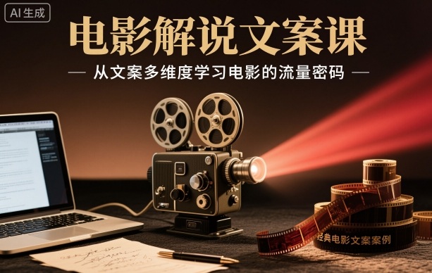电影解说文案课：多维度拆解电影流量密码，掌握爆款解说文案创作技巧