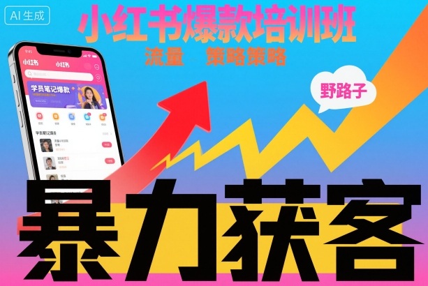 小红书爆款培训班：高效获客流量打法，持续引流实战秘籍
