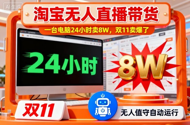 淘宝无人直播带货：双11一台电脑214小时狂卖8W？揭秘无人直播爆单秘诀