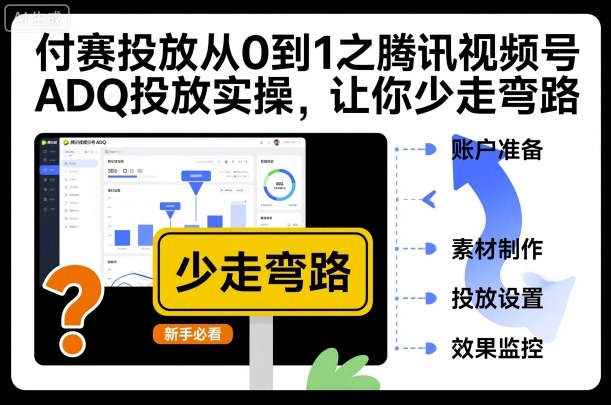 腾讯视频号ADQ投放从0到1实操：付赛带你少走弯路，新手速成指南