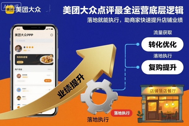 美团大众点评运营底层逻辑全掌握：落地执行方法，商家业绩快速提升指南