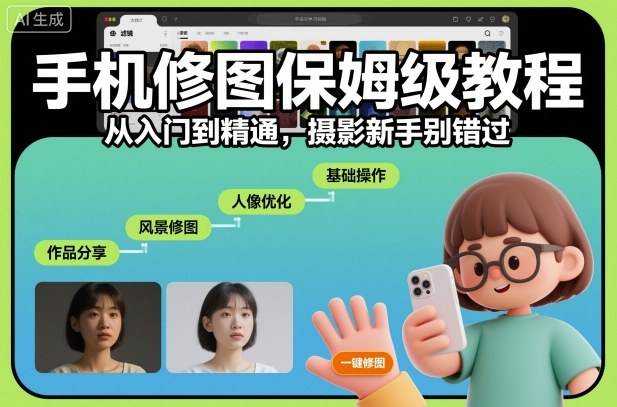 手机修图保姆级教程：零基础入门到精通，摄影新手必看！