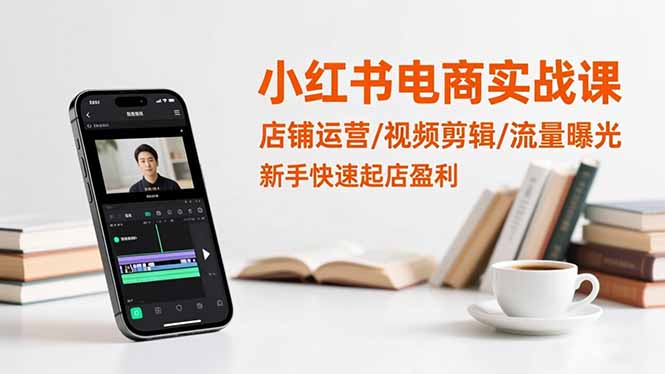 小红书电商实战课：新手店铺运营+视频剪辑+流量曝光，快速起店盈利指南