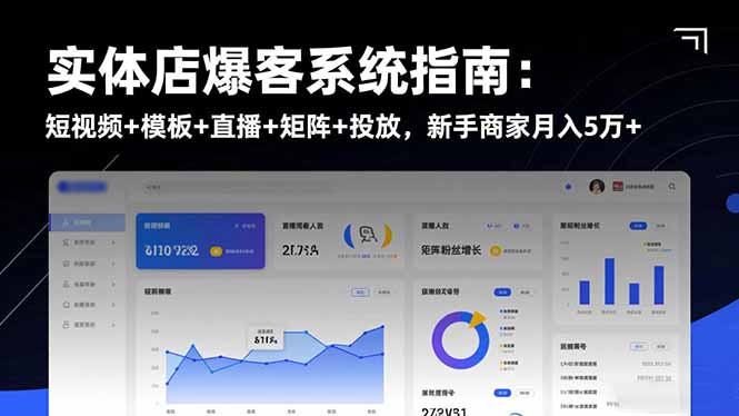 实体店爆客系统指南：短视频模板直播矩阵投放，新手商家月入5万+