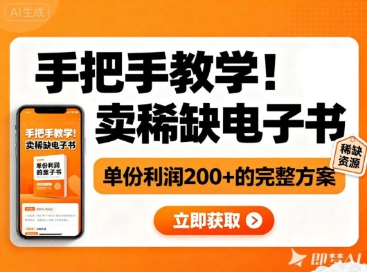 手把手教学！小红书卖稀缺电子书：单份利润2张+完整方案，小白也能快速上手