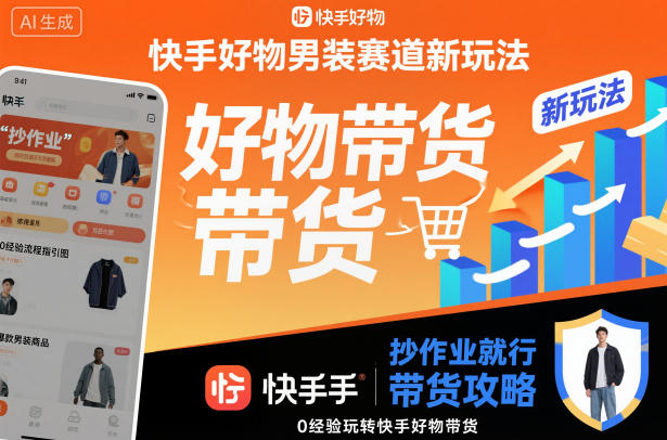 快手男装好物带货新玩法：0经验小白抄作业，轻松玩转赛道