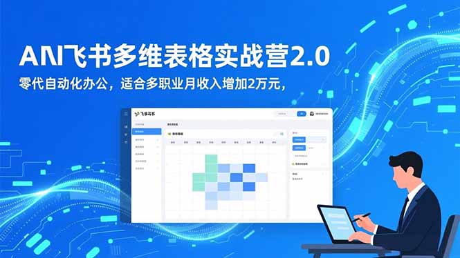 月入+2万！AI+飞书多维表格实战营2.0：零代码自动化办公，多职业适用指南