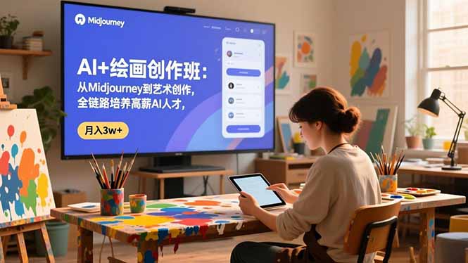 AI绘画创作实战班：Midjourney+艺术创作全链路培养，0基础直达高薪AI艺术，月入3w+就业班