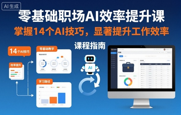 零基础职场AI效率提升课：14个实用技巧，显著提升工作效率
