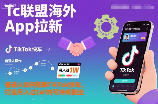 Tc联盟海外App拉新：普通人用TikTok引流，打造月入过1W可持续副业实操指南