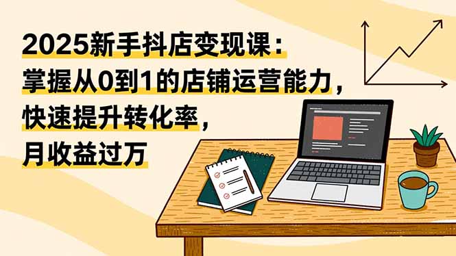 2025新手抖店变现课：从0到1掌握运营，快速提升转化率，新手抖店月收过万全攻略