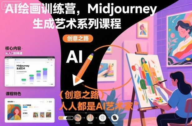 AI绘画训练营：Midjourney生成艺术系统课，零基础入门人人都是AI艺术家