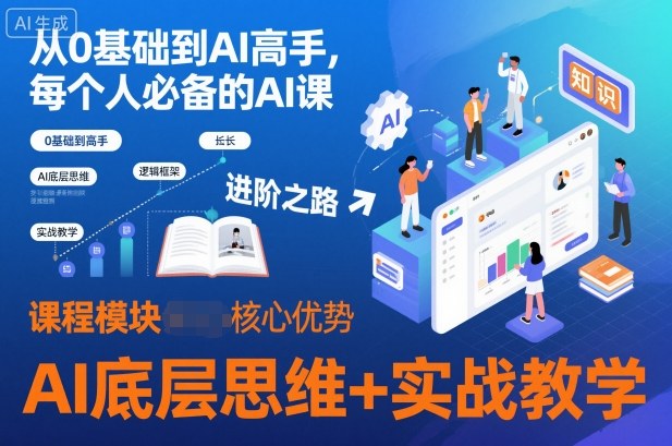 零基础到AI高手必备课：底层思维+实战教学，人人都能学会的AI系统课