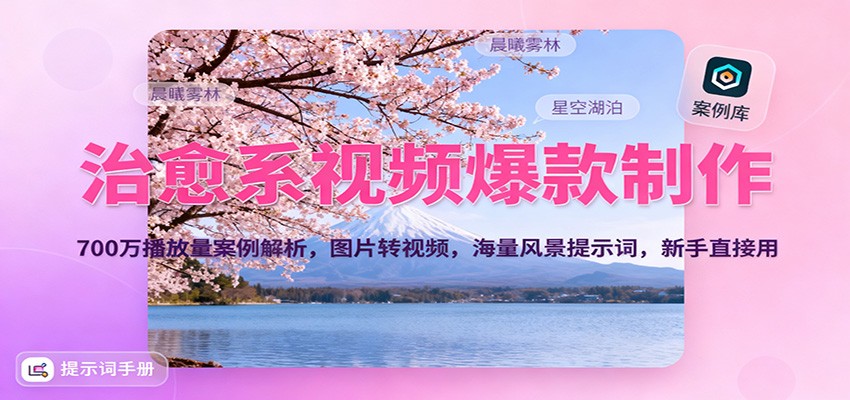 700万播放量治愈系视频爆款制作：图片转视频+海量风景提示词，新手可直接用的案例解析