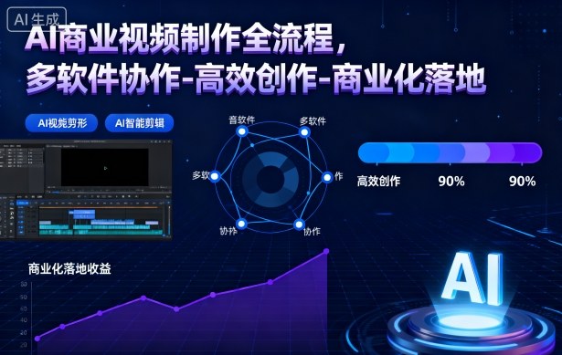 AI商业视频制作全流程指南：多软件协作、高效创作到商业化落地