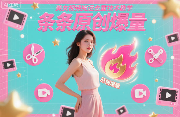 美女视频搬运去重技术教学：提升原创度，条条视频爆量
