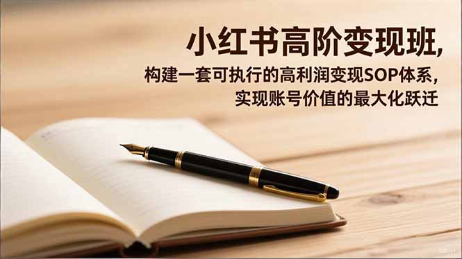 小红书高阶变现班：构建可执行高利润SOP体系，实现账号价值最大化跃迁