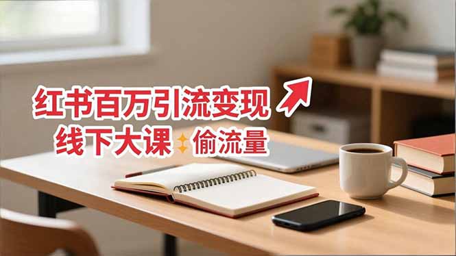 小红书百万引流变现！11月线下大课：从0到百万引流路径，手把手教偷流量、拿结果