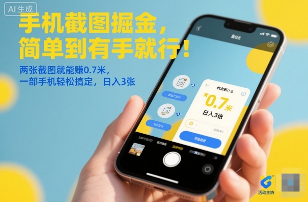 手机截图赚钱揭秘！简单到有手就行，两张截图赚0.7元，一部手机日入3单轻松搞定