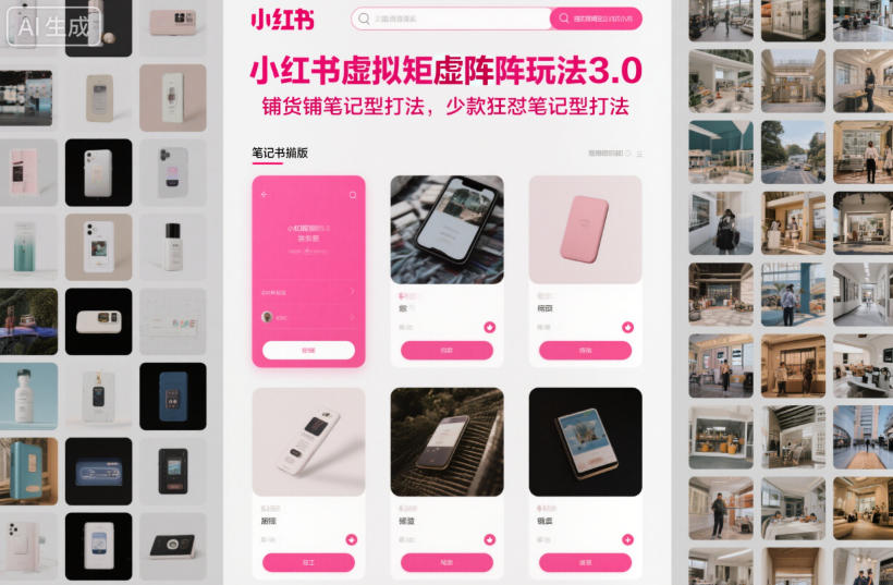 小红书虚拟矩阵玩法3.0：铺货铺笔记VS少款狂怼笔记，两种打法全攻略