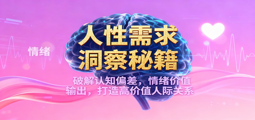 人性需求洞察秘籍：破解认知偏差，输出情绪价值，打造高价值人际关系