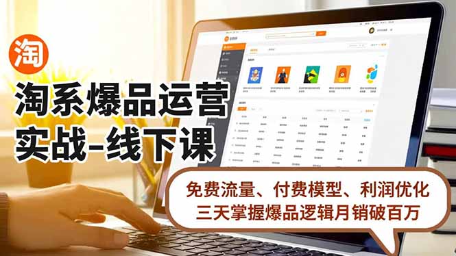 淘系爆品运营实战线下课：免费流量+付费模型+利润优化，3天掌握爆品逻辑月销破百万