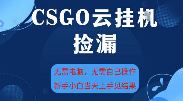 CSGO云挂G全自动捡漏：最新独家玩法无需电脑，新手小白日入5张+揭秘