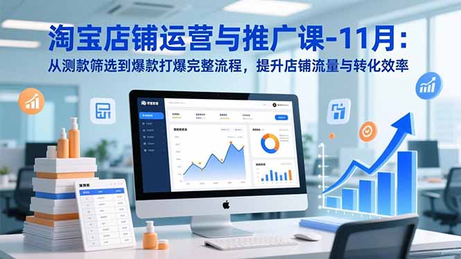 11月淘宝运营推广课：从测款筛选到爆款打爆全流程，提升店铺流量与转化效率