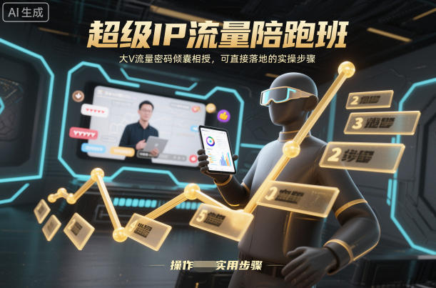 超级IP流量陪跑班：大V流量密码倾囊相授，手把手教你可直接落地的实操步骤
