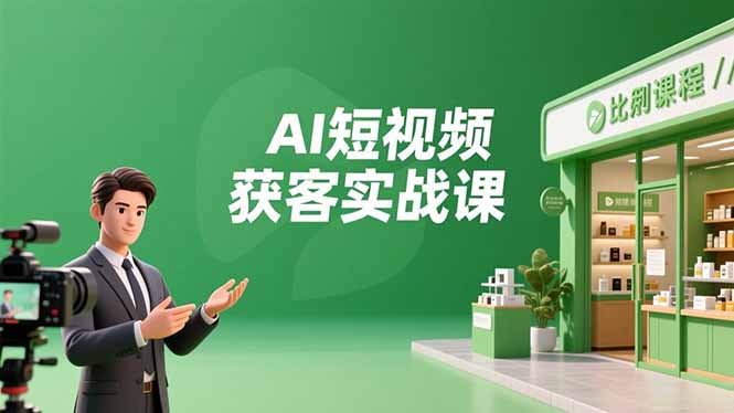 30天AI短视频获客实战课：数字人创作+实体行业精准引流，月入6万+实操指南