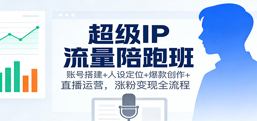 超级IP流量陪跑班：从0到1保姆级账号搭建+人设定位+爆款创作+直播运营，涨粉变现全流程指南