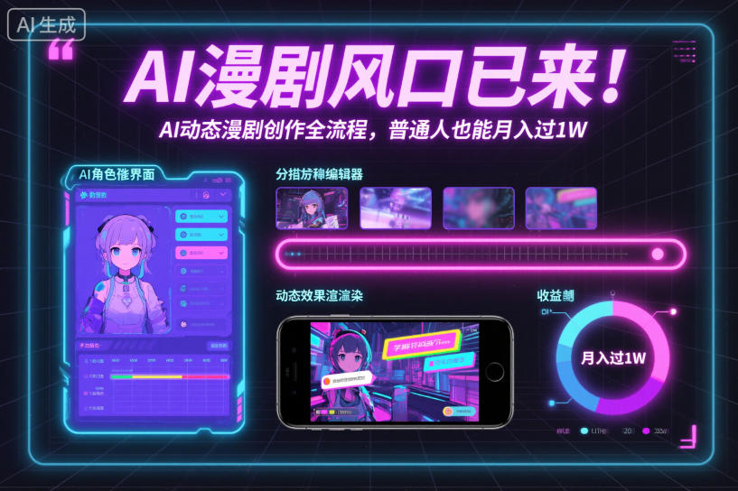 AI动态漫剧入局风口！全流程创作教程，普通人也能月入过万