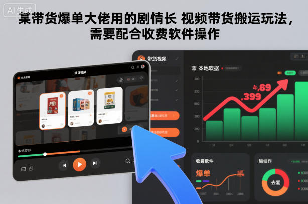 大佬亲授带货爆单秘籍：剧情长视频搬运玩法与收费软件操作全攻略