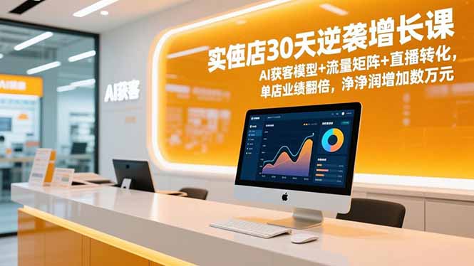 实体店30天业绩翻倍实战：AI获客模型+流量矩阵+直播转化，单店净利润激增数万元