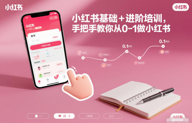 小红书从0到1做账号：基础+进阶保姆级教程，手把手带教新手小白