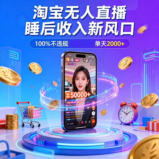 淘宝无人直播：不违规不封号技巧，100小时直播卖5万！年底旺季爆单玩法