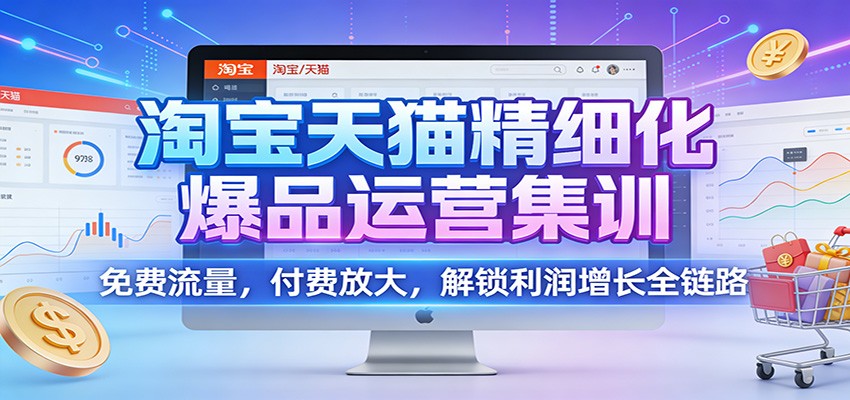 淘宝天猫精细化爆品运营：免费流量获取+付费放大策略，解锁利润增长全链路攻略