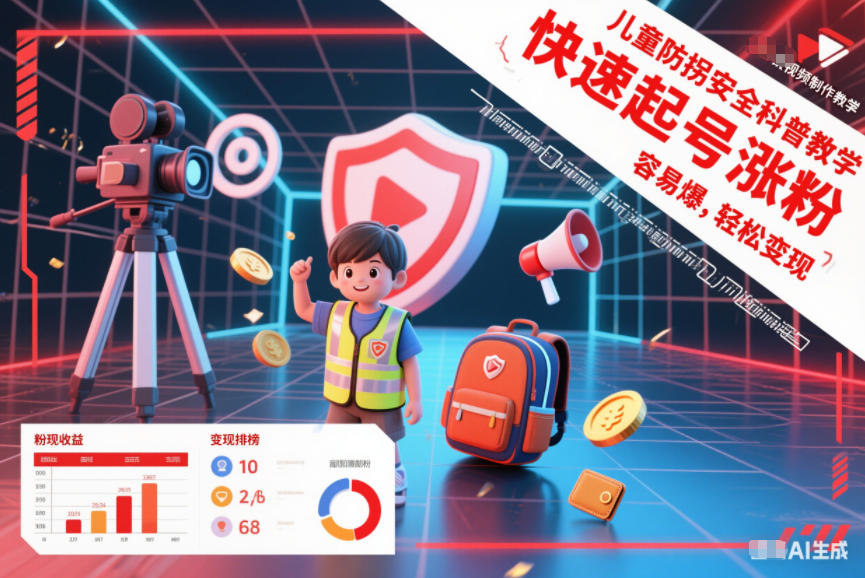 儿童防拐视频制作教学：保姆级教程，新手快速起号涨粉，轻松变现秘籍